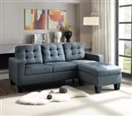 Earsom Reversible Chaise Sectional in Gray Linen Finish by Acme - 52775