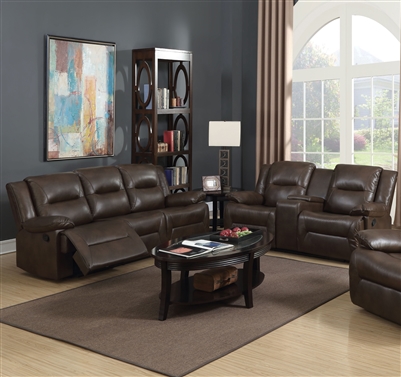 Romulus 2 Piece Motion Sofa Set in Espresso Leather-Aire Match Finish by Acme - 52815-S