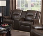 Romulus Motion Loveseat in Espresso Leather-Aire Match Finish by Acme - 52816