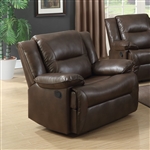 Romulus Glider Recliner in Espresso Leather-Aire Match Finish by Acme - 52817