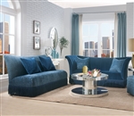 Kaffir 2 Piece Sofa Set in Dark Blue Finish by Acme - 53270-S