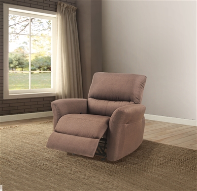 Alyssum Recliner in Chocolate Linen Finish by Acme - 53457