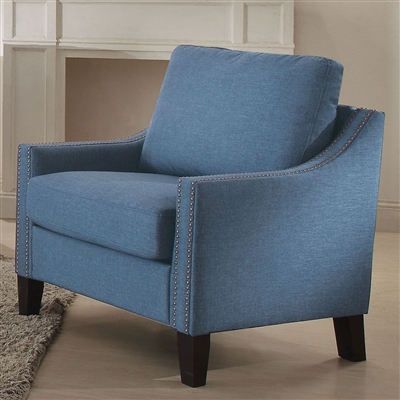 Zapata Chair in Blue Linen Finish by Acme - 53552