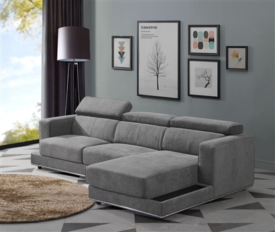 Alwin 2 Piece Sectional in Dark Gray Fabric Finish by Acme - 53720-SEC-2PC
