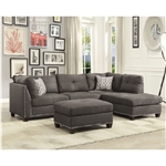 Laurissa 3 Piece Sectional in Charcoal Linen Finish by Acme - 54375