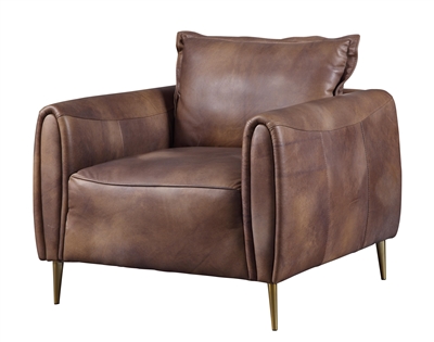 Burgess Chair in Vintage Chocolate Top Grain Leather Finish by Acme - 54542