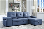 Strophios Reversible Sleeper Sectional in Blue Fabric Finish by Acme - 54650