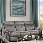 Zubaida Motion Sofa in 2-Tone Gray Velvet Finish by Acme - 55025