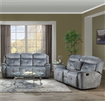 Mariana 2 Piece Motion Sofa Set in Silver Gray Fabric Finish by Acme - 55030-S