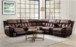 Jaylen 7 Piece Motion Sectional in Toffee & Espresso Polished Microfiber Finish by Acme - 55430