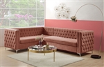 Rhett 2 Piece Sectional in Dusty Pink Velvet Finish by Acme - 55505