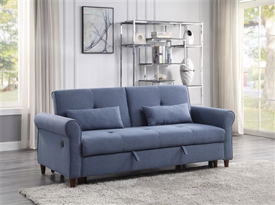 Nichelle Sleeper Sofa in Blue Fabric Finish by Acme - 55565