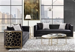 Fergal 2 Piece Sofa Set in Black Velvet Gold Finish by Acme - 55665-S