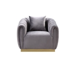 Elchanon Chair in Gray Velvet & Gold Finish by Acme - 55672