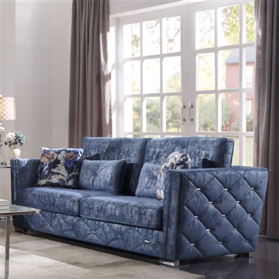 Emilia Sofa in 2-Tone Blue Fabric Finish by Acme - 56025