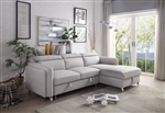 Reyes 2 Piece Sectional w/Sleeper in Beige Nubuck Finish by Acme - 56040