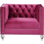 Heibero Chair in Burgundy Velvet Finish by Acme - 56897