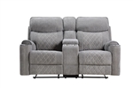 Aulada Motion Loveseat w/Console and USB Port in Gray Fabric Finish by Acme - 56901