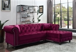 Adnelis 2 Piece Sectional in Red Velvet Finish by Acme - 57315