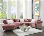 Ninagold Sectional Sofa in Pink Velvet Finish by Acme - 57360