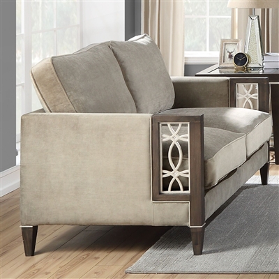 Peregrine Loveseat in Velvet & Walnut Finish by Acme - 57991