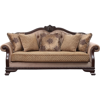 Chateau De Ville Sofa in Fabric & Espresso Finish by Acme - 58265