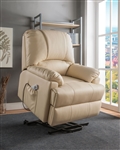 Ixora Recliner w/Power Lift & Message in Beige PU Finish by Acme - 59286