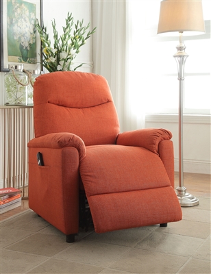 Catina Recliner w/Power Lift in Orange Fabric Finish by Acme - 59346
