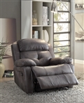 Ashe Recliner in Gray Polished Microfiber Finish by Acme - 59466