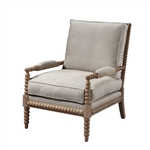 Ruby Accent Chair in Sand Linen & Natural Oak Finish by Acme - 59494