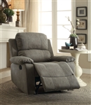 Bina Recliner in Gray Polished Microfiber Finish by Acme - 59528