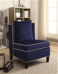 Ozella Accent Chair in Dark Blue Velvet Finish by Acme - 59574