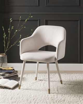 Applewood Accent Chair in Cream Velvet & Gold Finish by Acme - 59856