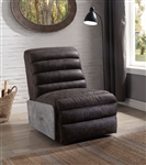 Okzuil Power Motion Recliner in 2-Tone Gray Top Grain Leather & Aluminum Finish by Acme - 59941