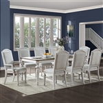 York Shire 7 Piece Dining Room Set in Dark Charcoal & Antique White Finish by Acme - 62270