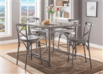 Kaelyn II 5 Piece Counter Height Dining Set in Gray Oak & Sandy Gray Finish by Acme - 70465