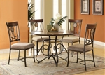 Barrie 5 Piece Round Table Dining Room Set in Cherry Oak & Dark Bronze Finish by Acme - 70640