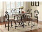 Kiele 5 Piece Counter Height Dining Set in Oak & Antique Black Finish by Acme - 71155-71158