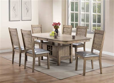 Ramona 7 Piece Dining Room Set in Rustic Oak Finish by Acme - 72000