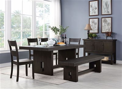 Haddie 7 Piece Dining Room Set in Distressed Walnut Finish by Acme - 72210