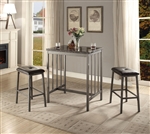 Venator 3 Piece Counter Height Dining Set in Gray Finish by Acme - 72355