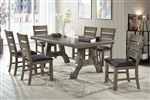 Rishima 7 Piece Dining Room Set in PU & Ash Oak Finish by Acme - 72395