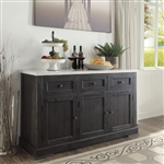 Nolan Server in White Marble & Salvage Dark Oak Finish by Acme - 72847