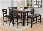 Urbana 7 Piece Counter Height Dining Set in Espresso Finish by Acme - 74630