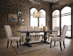 Morland 7 Piece Dining Room Set in Vintage Black Finish by Acme - 74645