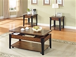 Magus 3 Piece Occasional Table Set in Brown Oak & Black Finish by Acme - 80260-S