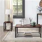 Taurus 3 Piece Occasional Table Set in Rustic Oak & Black Finish by Acme - 83960-S
