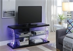 Aileen 48 Inch TV Console in Black & Clear Glass Finish by Acme - 91556