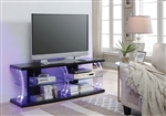 Aileen 60 Inch TV Console in Black & Clear Glass Finish by Acme - 91560