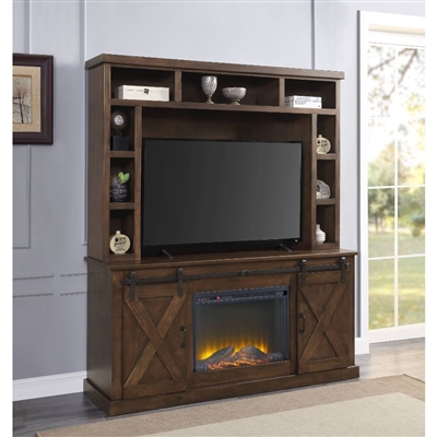 Aksel Entertainment Center in Walnut Finish by Acme - 91628